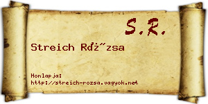 Streich Rózsa névjegykártya